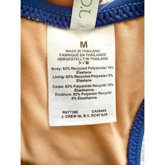 J. Crew | NWT | Heritage scoopneck bikini top in Blue | Sz M - Picture 5 of 8